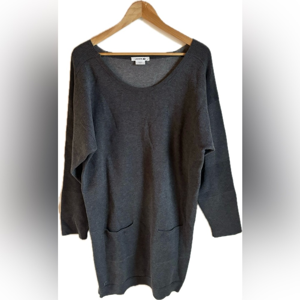 LACOSTE Cotton Blend Sweater Dress